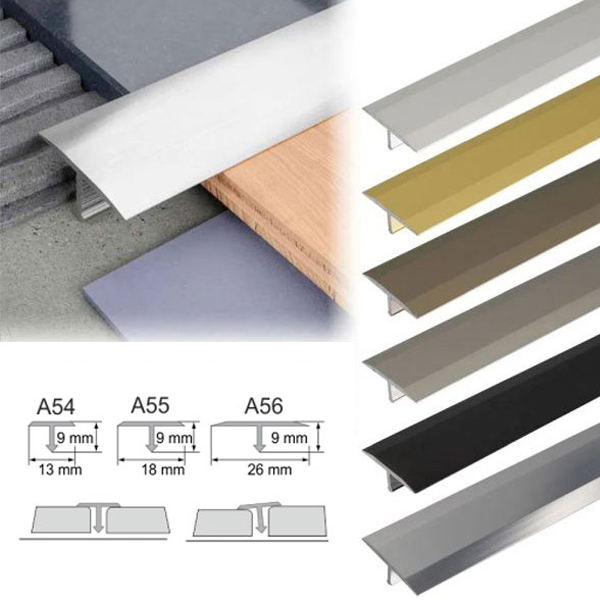 13mm Anodised Aluminium Door Threshold Trim T Bar Transition Strip For Tiles - Floor Safety Store