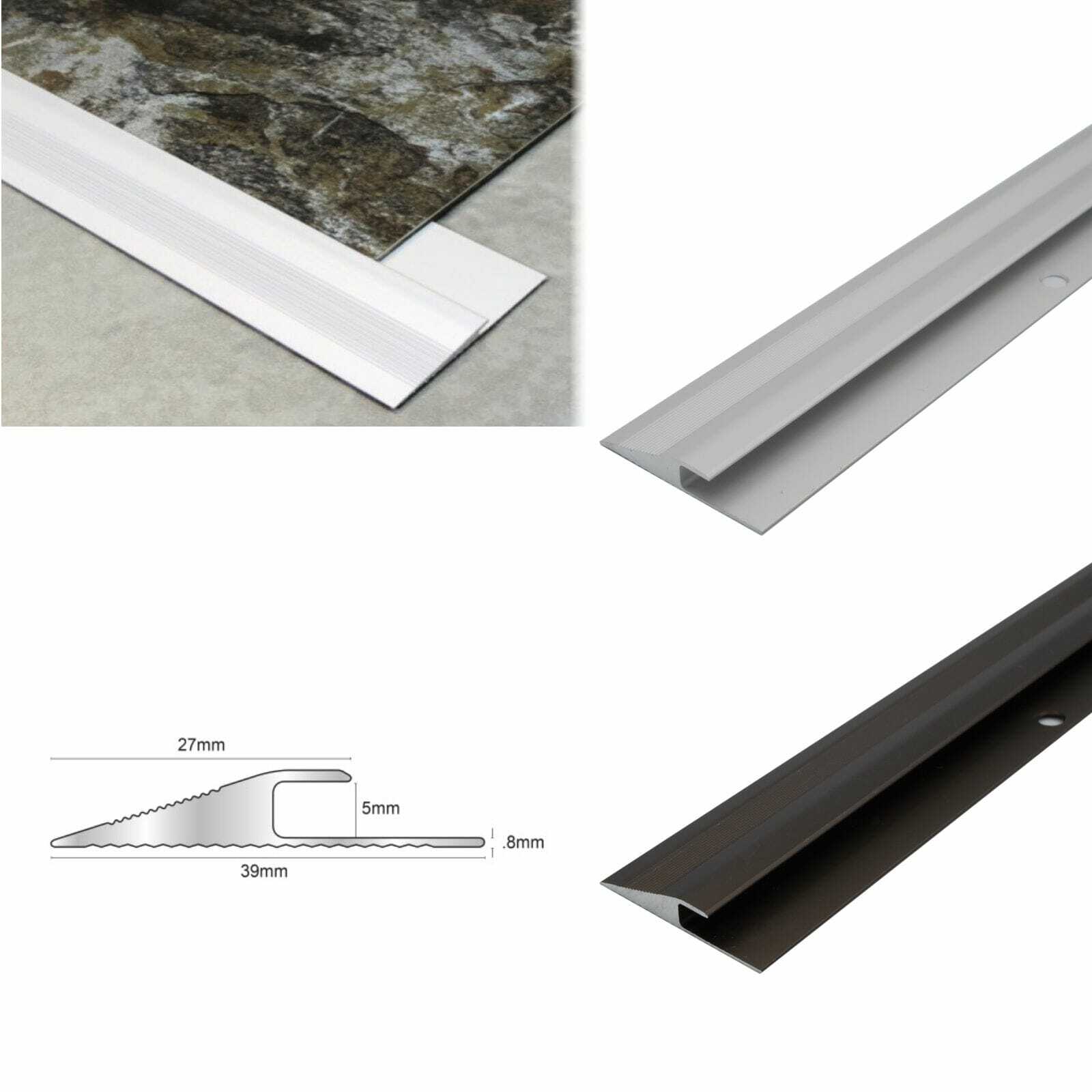 Click Vinyl Flooring Edge Profile Reducer Trim Threshold Door Bar Lvt - Floor Safety Store