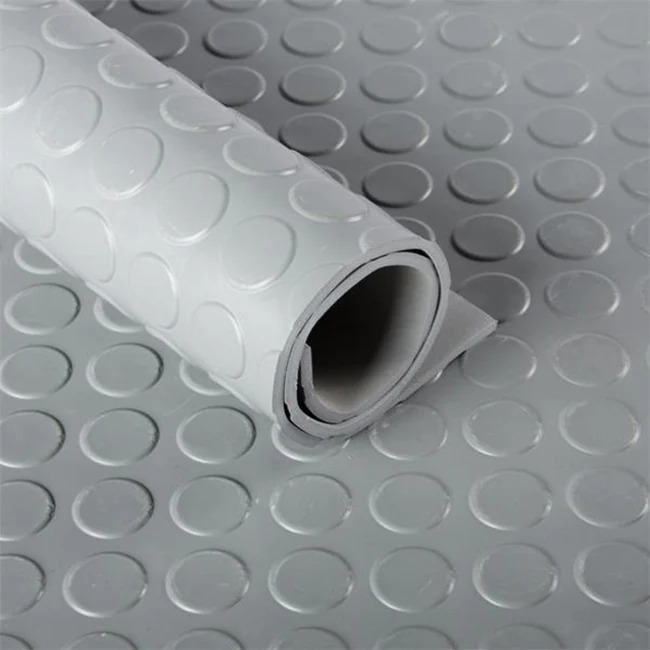 Grey Studded Rubber Flooring Rolls - Rubber Flooring Uk