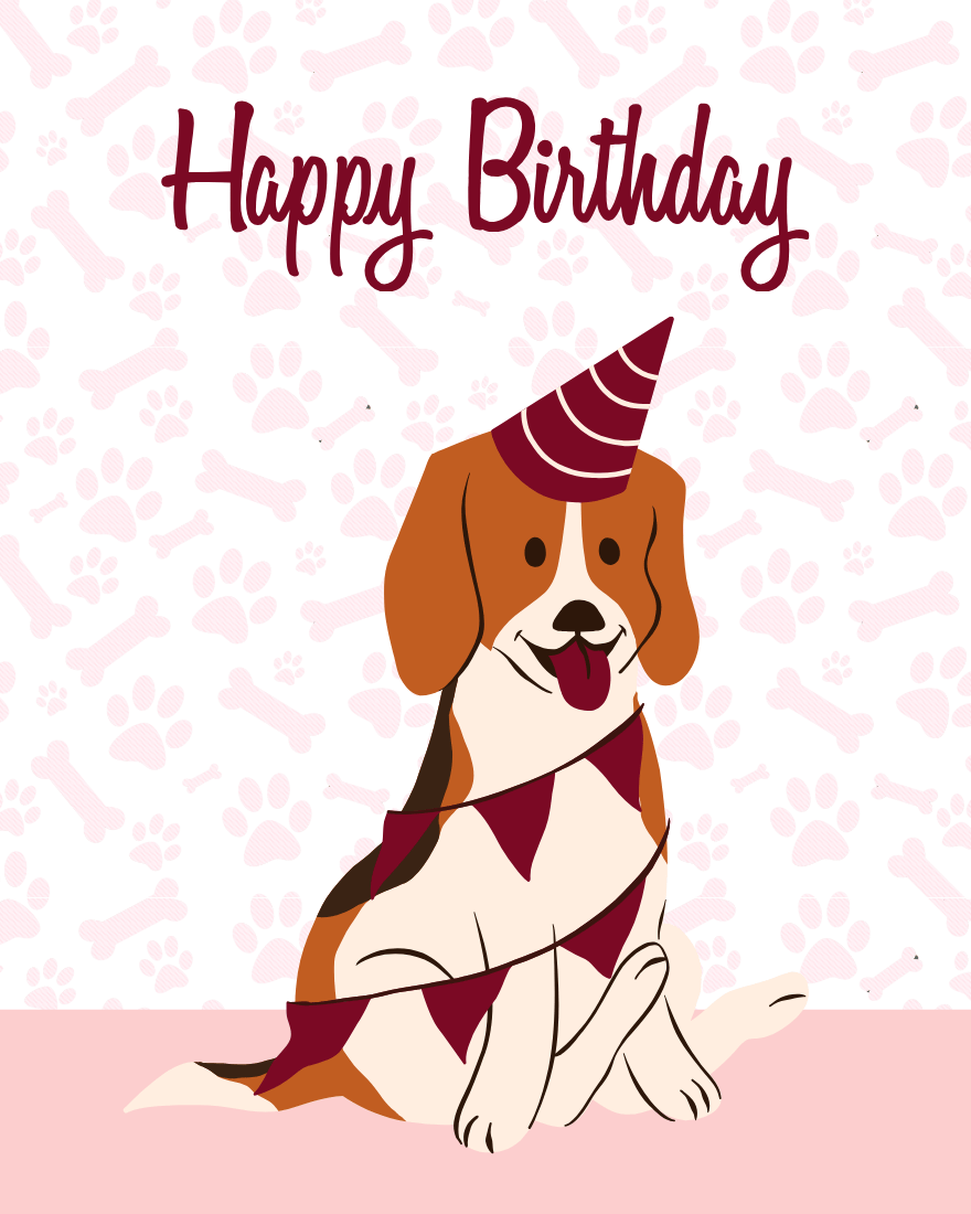 Adorable Puppy Birthday Card – Celebrate Your Pet's Special Day