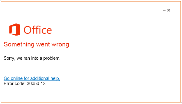 Error Code 30050-13 in Office 365 - Get fixed here