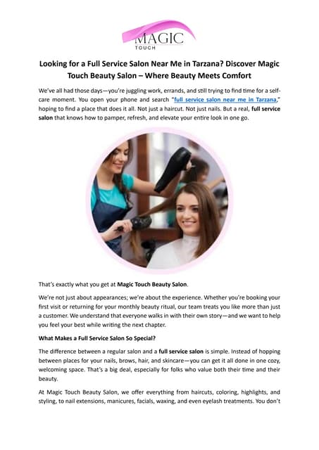 Looking for a Full Service Salon Near Me in Tarzana Discover Magic Touch Beauty Salon – Where Beauty Meets Comfort.pdf