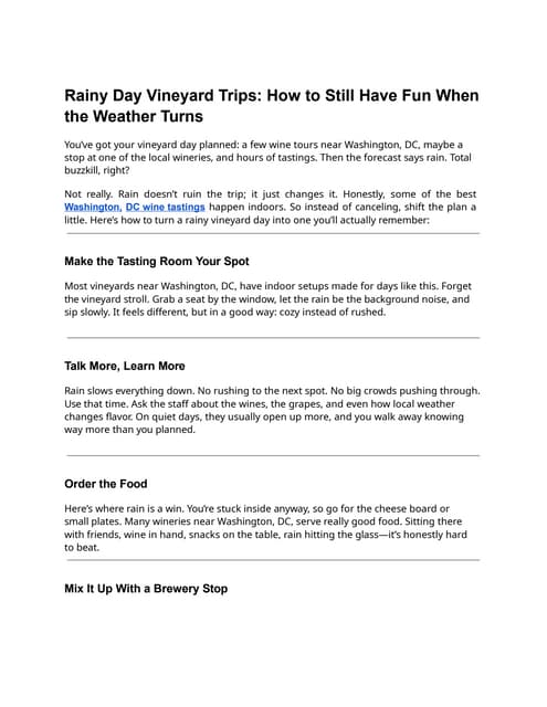 Rainy Day Vineyard Trips: How to Still Have Fun When the Weather Turns | PPTX