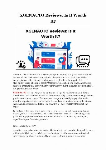 XGENAUTO Reviews – A Trusted Name in Luxury Auto Parts?
