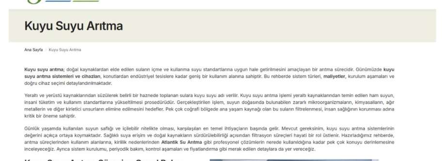 Kuyu Suyu Arıtma Cihazı Cover Image