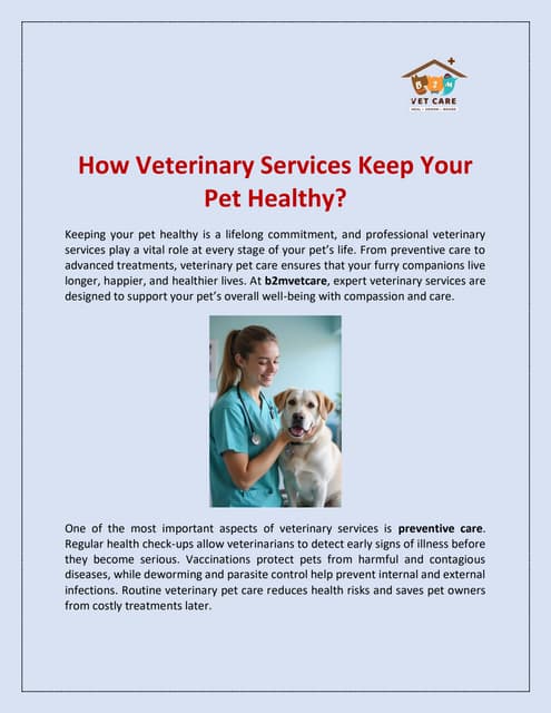 How Veterinary Services Keep Your Pet Healthy? | PDF