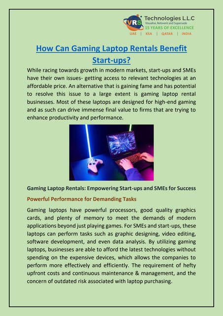 How Can Gaming Laptop Rentals Benefit Start-ups? | PDF