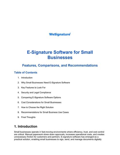 E-Signature Software for Small Businesses Features, Comparisons, and Recommendations.pdf