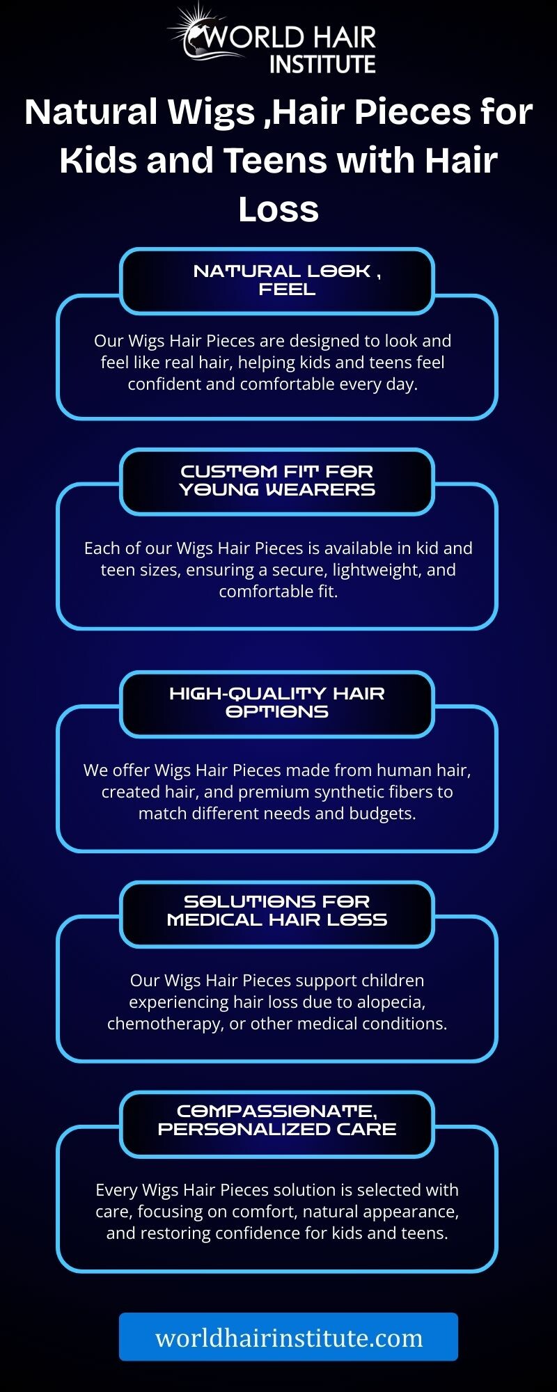 Natural Wigs ,Hair Pieces for Kids and Teens with Hair Loss - Gifyu