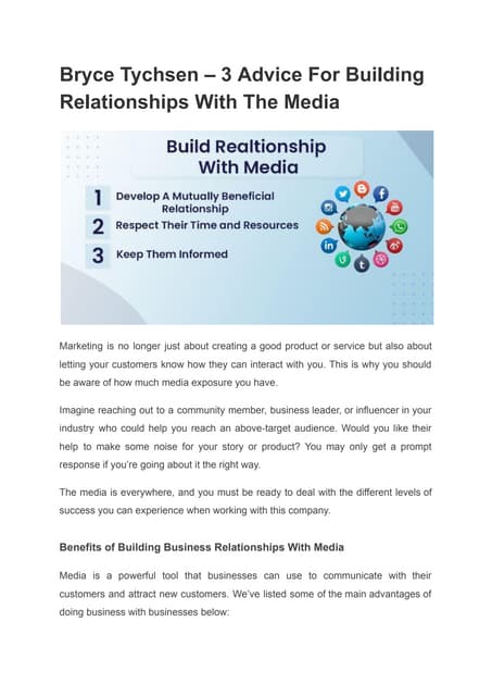 Bryce  Tychsen, Business developer