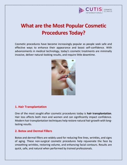 What are the Most Popular Cosmetic Procedures Today?