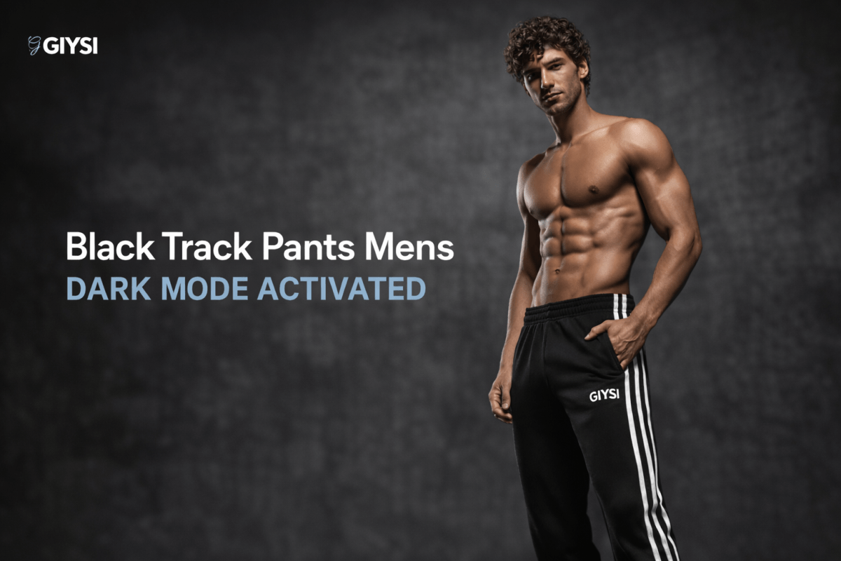 Black Track Pants Mens – Dark Mode Activated – Giysi Clothing