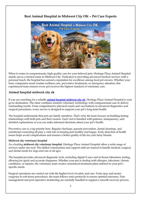 Best Animal Hospital in Midwest City OK – Pet Care Experts