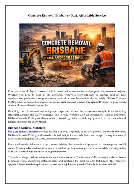 Concrete Removal Brisbane – Fast, Affordable Service