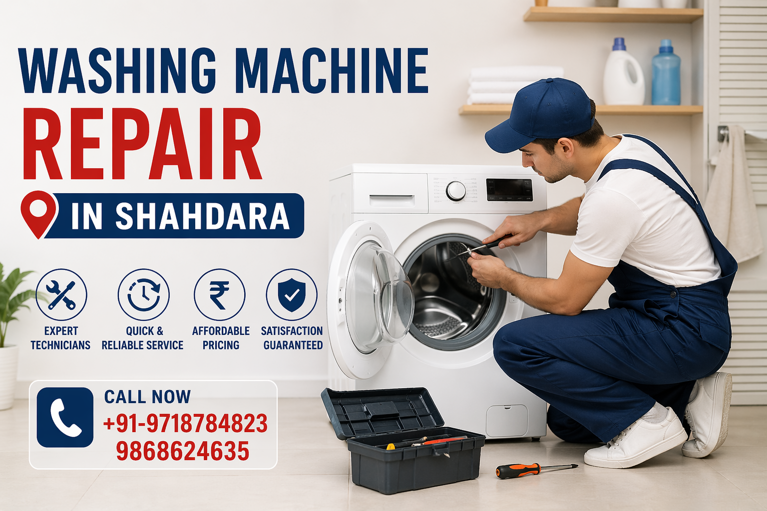 Expert Washing Machine Repair in Shahdara | Fast Service +91-9718784823