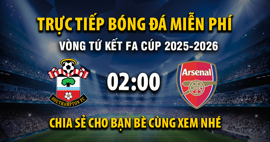 Link trực tiếp Southampton vs Arsenal 02:00, ngày 05/04 - Xoilac365.tv