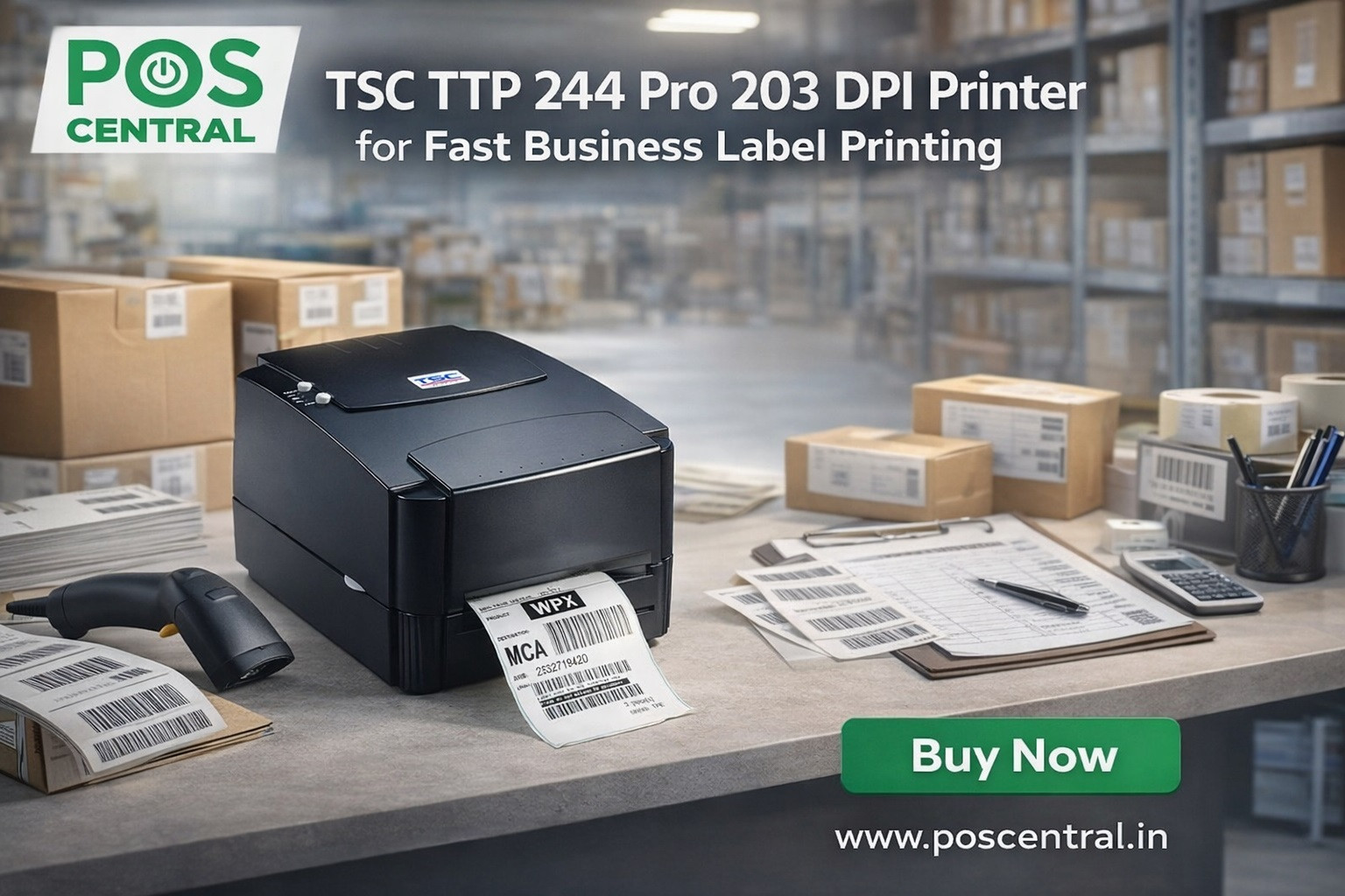 TSC TTP 244 Pro 203 Dpi Printer for Indian Business Needs