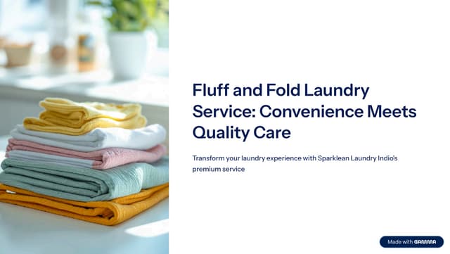 Fluff and Fold Laundry Service: Convenience Meets Quality Care | PDF