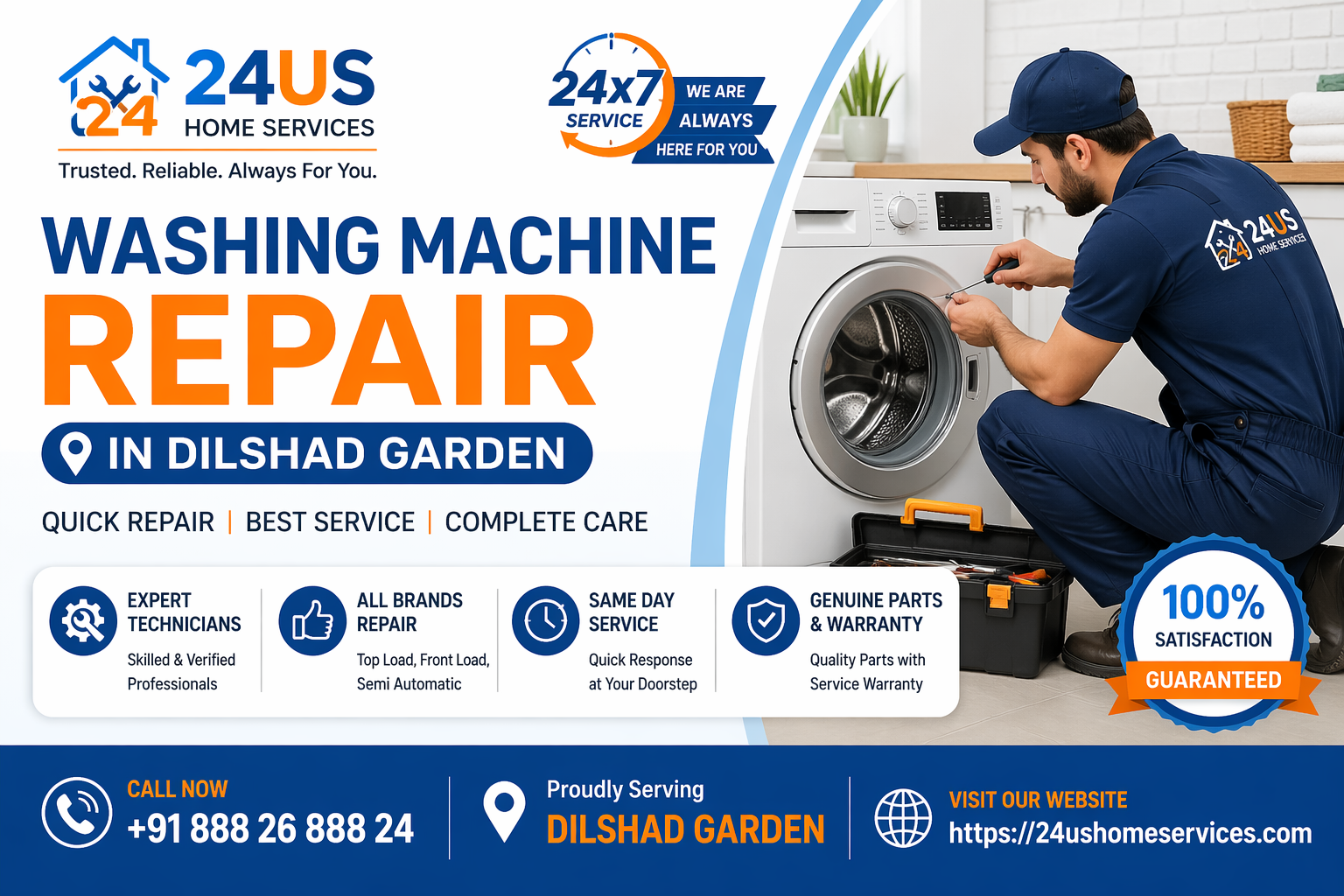 Expert Washing Machine Repair in Dilshad Garden | Fast Service +91-9718784823