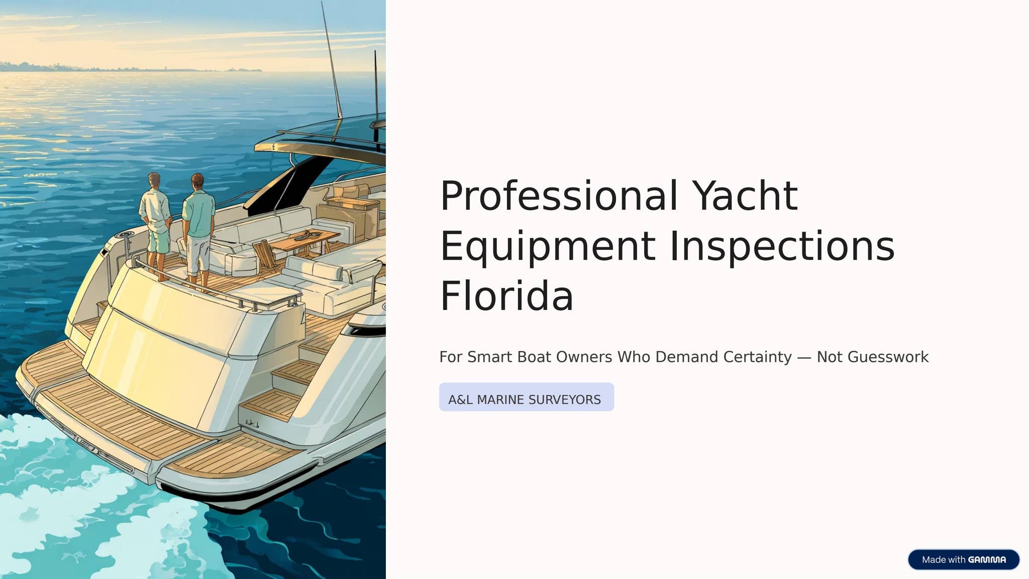 Professional Yacht Equipment Inspections Florida for Smart Boat Owners by A&L Marine Surveyors - Issuu