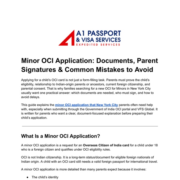 Minor OCI Application_ Documents Parent Signatures  Common Mistakes to Avoid | Pearltrees