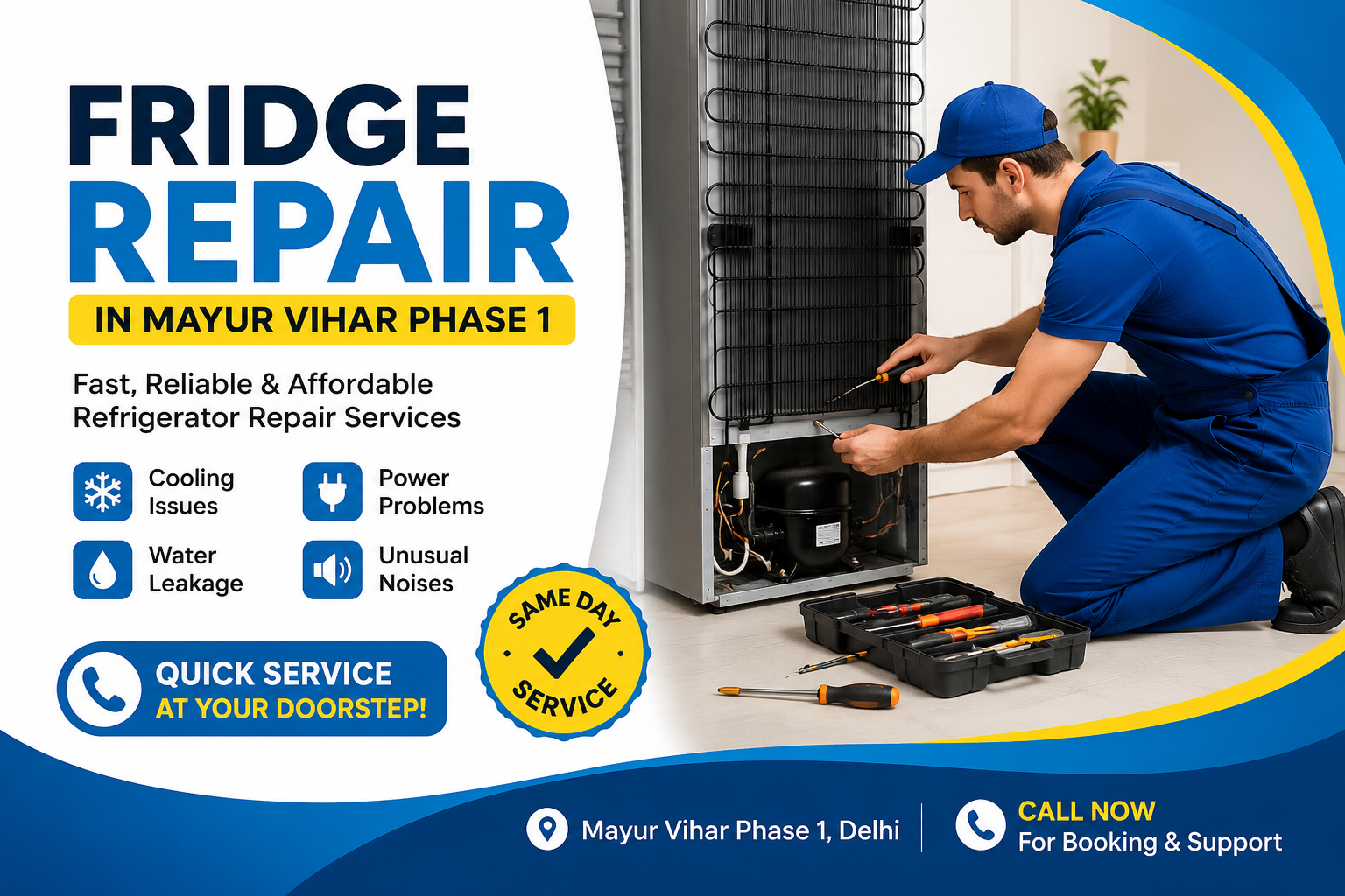 Fast & Reliable Fridge Repair in Mayur Vihar Phase 1 | Book Now +91-9718784823