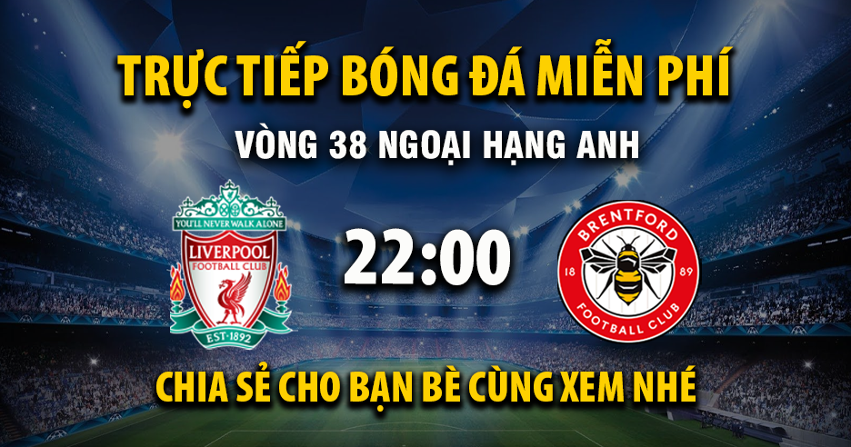Link trực tiếp Liverpool vs Brentford 22:00, ngày 24/05 - Xoilac365.tv