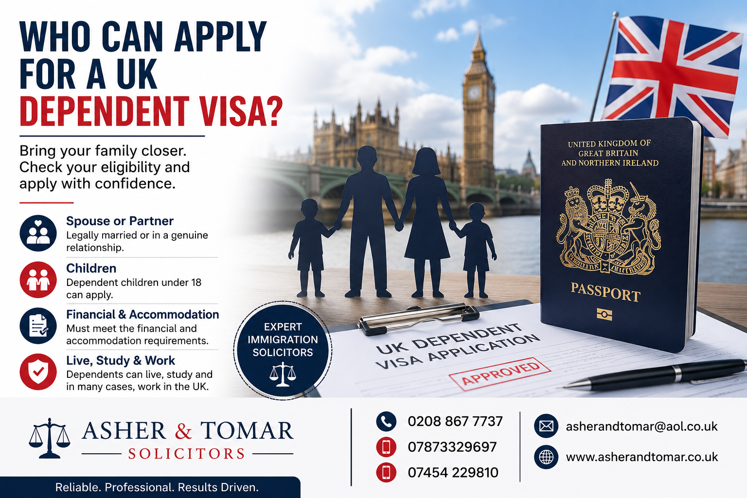 Who Can Apply for a UK Dependent Visa? | Best Professional UK Immigration Guide - Call 0208 867 7737