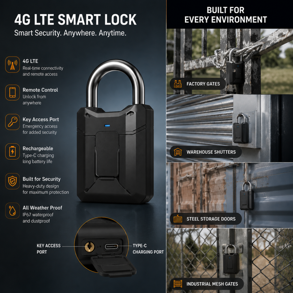 4G LTE Smart Lock - Industrial Grade Remote Security Solution - IoTStudioz