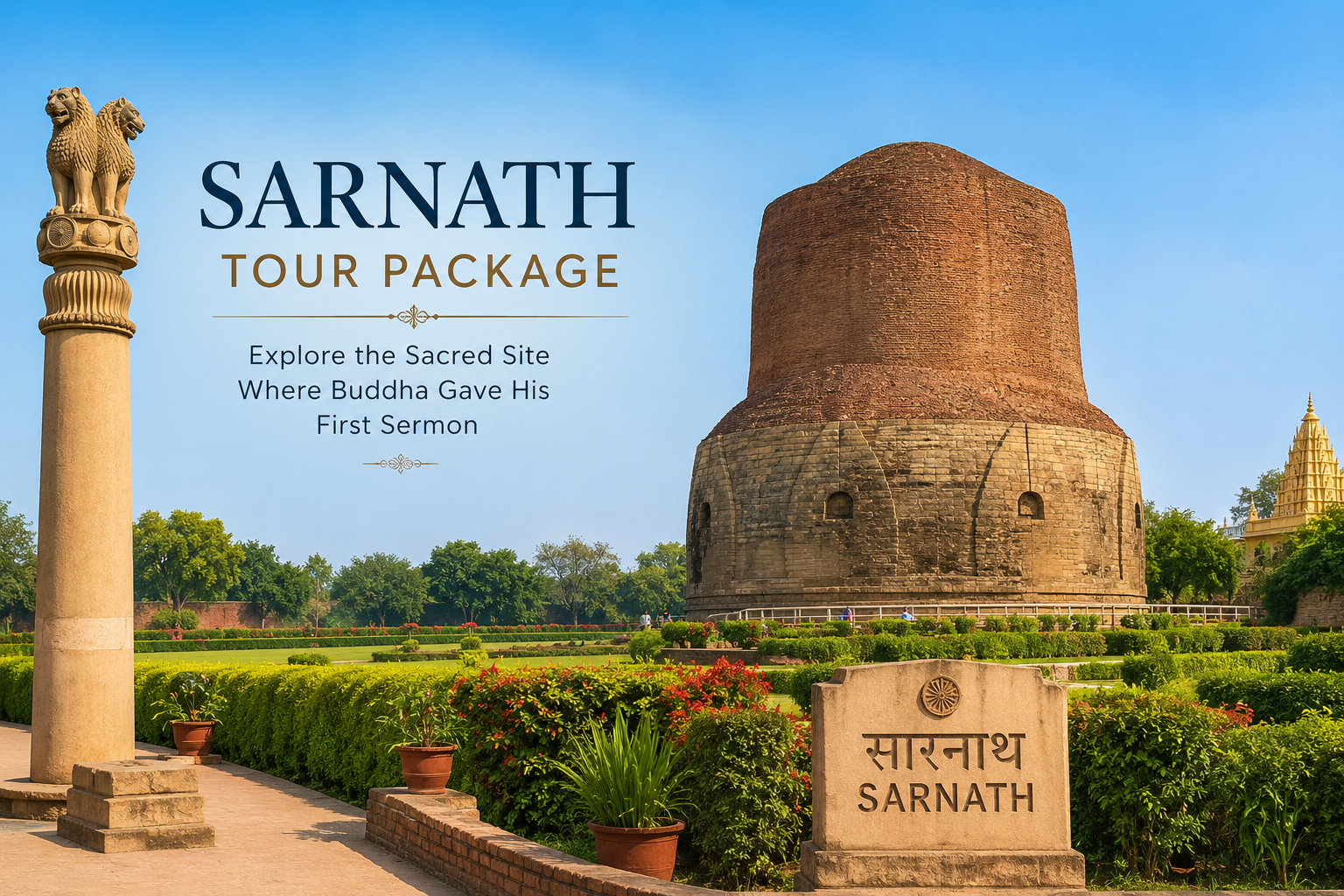 Best Sarnath Tour Package – Explore Sacred Buddhist Heritage | Call +91-9955281537