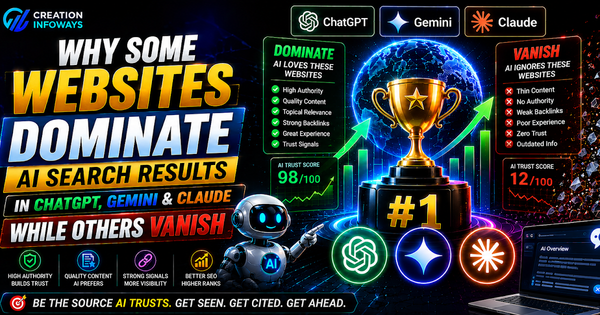 Why Some Websites Dominate AI Search Results in ChatGPT, Gemini & Claude While Others Vanish
