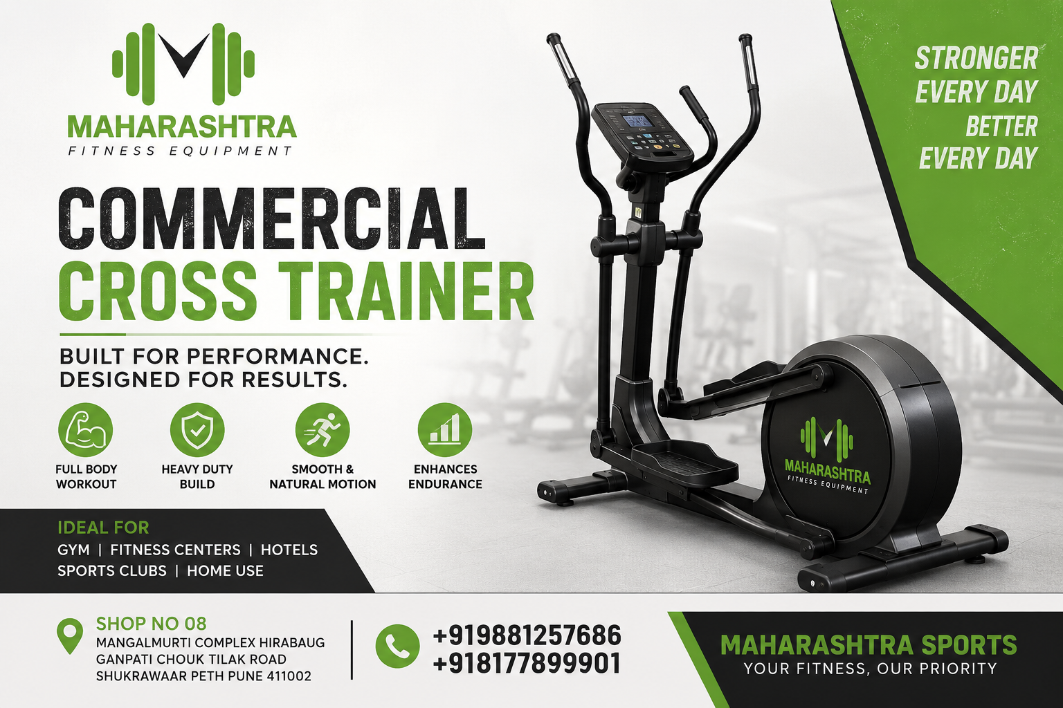 Commercial Cross Trainer & Spin Bikes | Maharashtra Sports