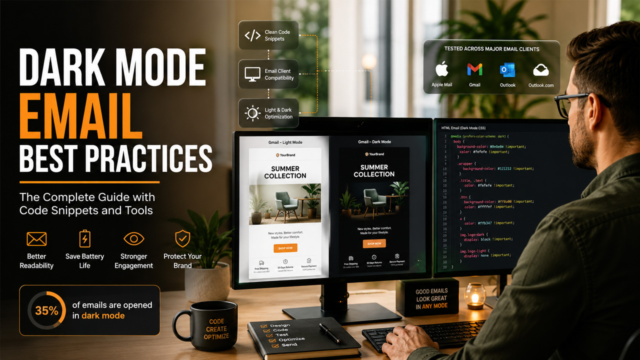 Dark Mode Email Best Practices with Code Snippets and Tools