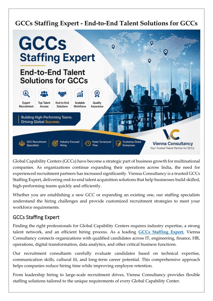 GCCs Staffing Expert - End-to-End Talent Solutions for GCCs