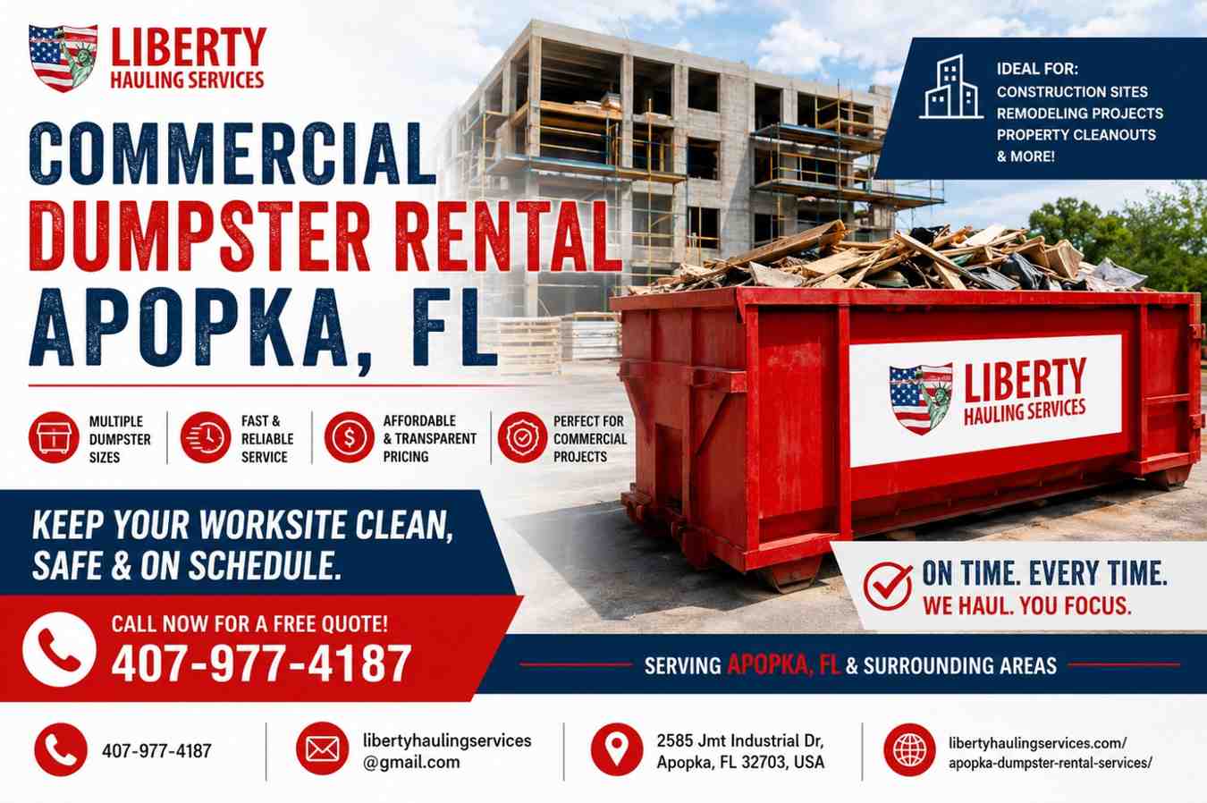 Commercial Dumpster Rental Orlando FL with Same-Day Service -