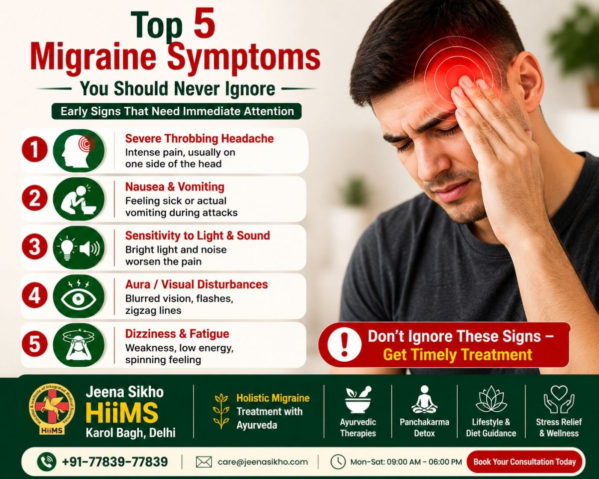 Top 5 Migraine Symptoms You Should Never Ignore – Jeena Sikho Hiims Karol Bagh Delhi