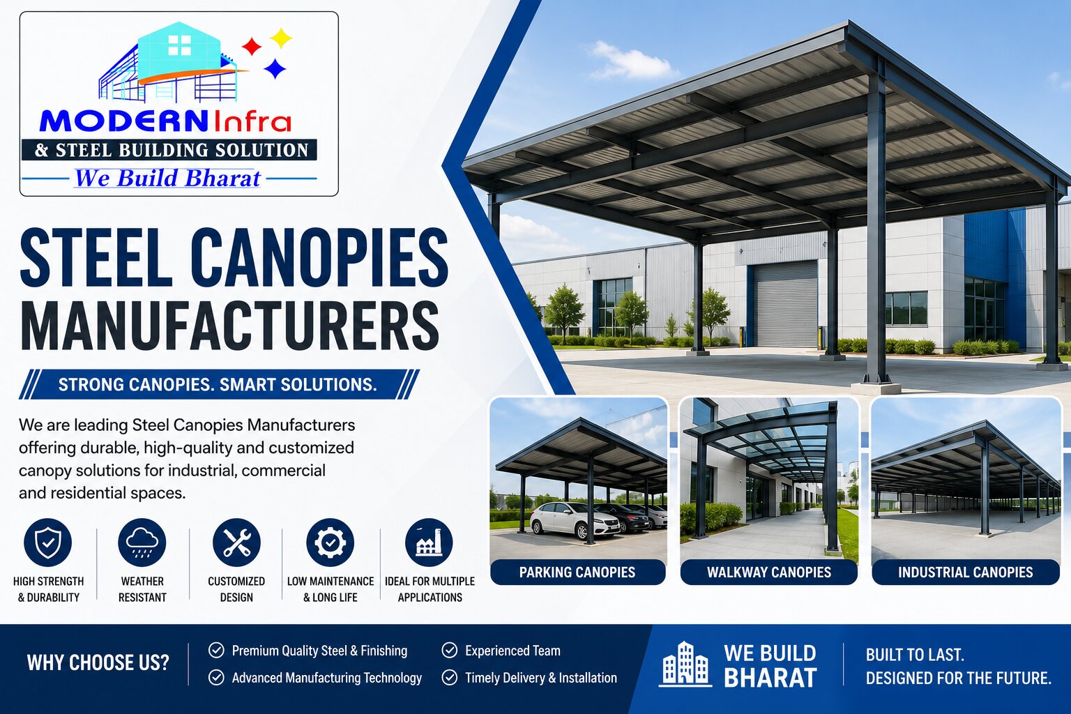 Steel Canopies Manufacturers in India