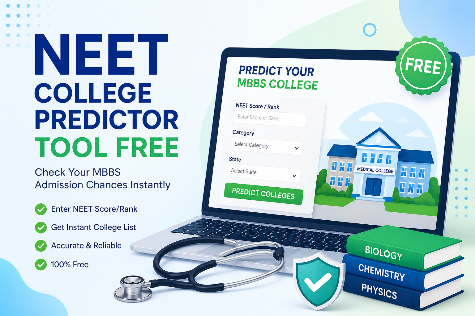 Powerful NEET College Predictor Tool Free | Check MBBS Chances Now +91 8586024453