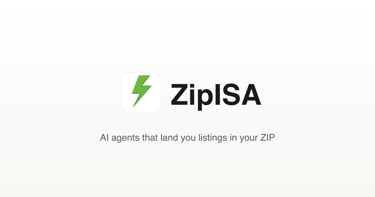 ZipISA — Every agent deserves an AI agent
