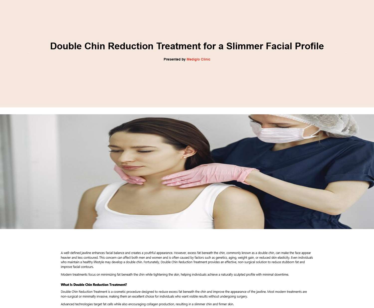 Double Chin Reduction Treatment for a Slimmer Facial Profile