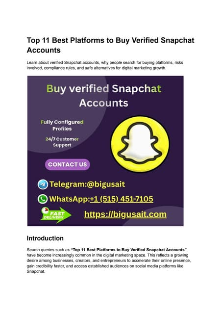 Top 11 Best Platforms to Buy Verified Snapchat Accounts.pdf