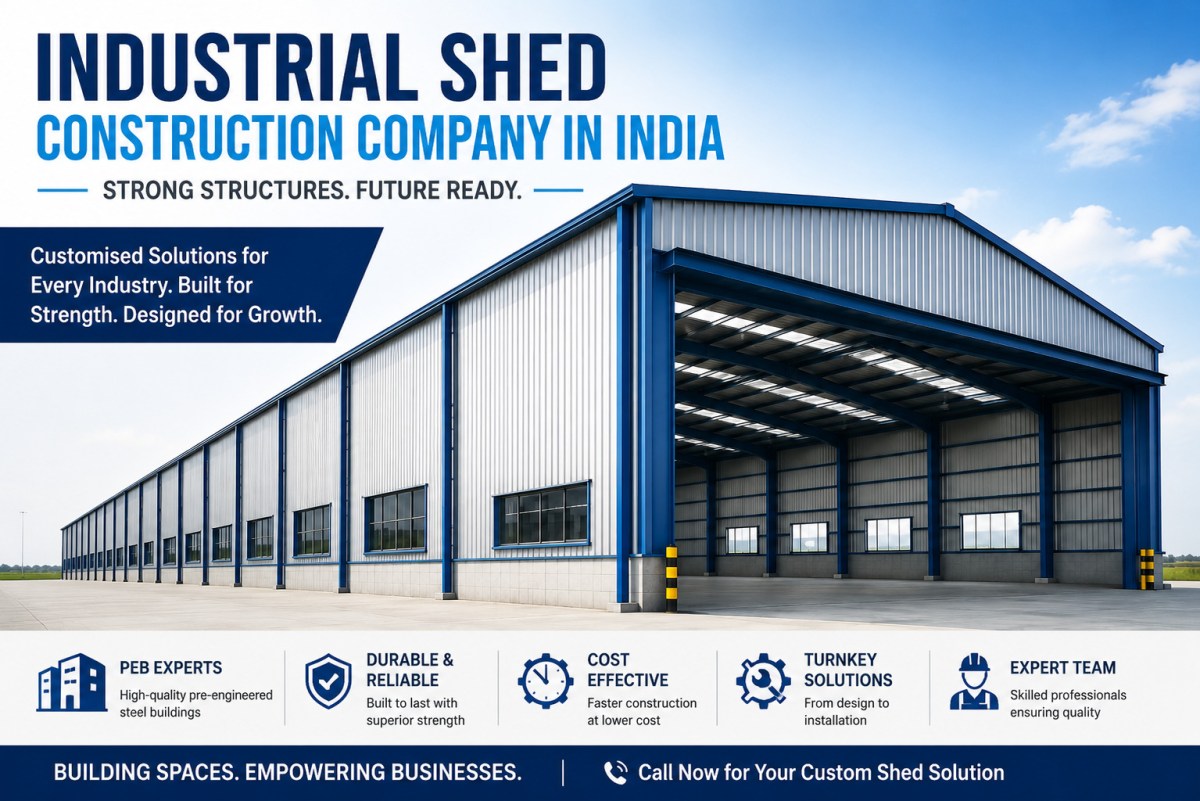 Top Industrial Shed Construction Companies in India for 2026 – Metalliic Pre Fab