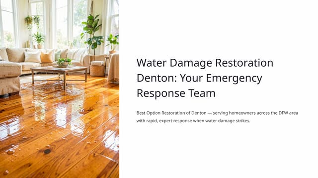 Comprehensive Water Damage Restoration Services in Denton, TX | PPTX